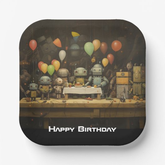 少年のおもしろい誕生日パーティー紙プレート#2 ペーパープレート (正面)