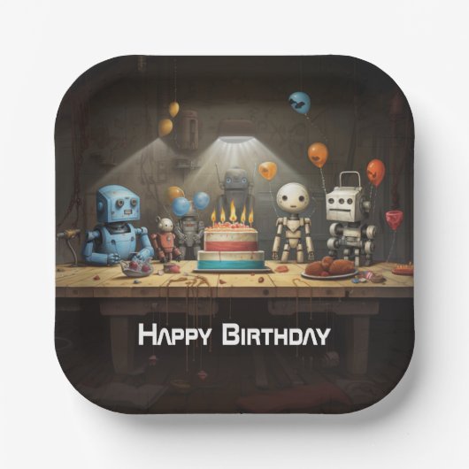 少年のおもしろい誕生日パーティー紙プレート#8 ペーパープレート (正面)