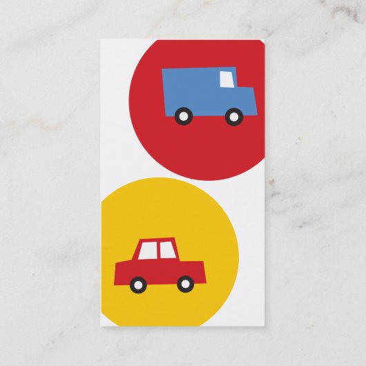 少年のおもちゃおもしろいかわいいレトロ輸送イエローバスキッド コーリングカード (裏面)