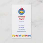 少年のおもちゃおもしろいかわいいレトロ輸送イエローバスキッド コーリングカード (正面)