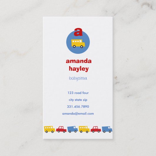 少年のおもちゃおもしろいかわいいレトロ輸送イエローバスキッド コーリングカード (正面)