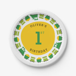 少年のおもちゃグリーンchooトレインズ子供の誕生日パーティー ペーパープレート