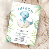 少年のかわいい恐竜の少年の赤ちゃんシャワー 招待状