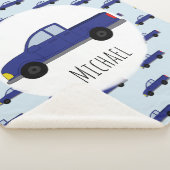 少年のかわいい青いピックアップトラックの漫画の子どもたち シェルパブランケット (3/4)