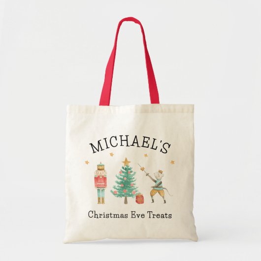 少年のくるみパーソナライズされた割りクリスマスイブ トートバッグ (正面)