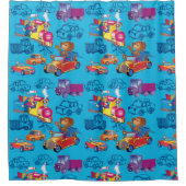 少年のために列車と車 シャワーカーテン (正面)