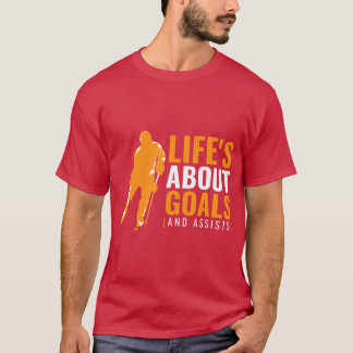 少年のためのアイスホッケーゴールについてのリフト Tシャツ