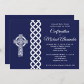 少年のためのケルト十字確認招待状 招待状 (正面/裏面)