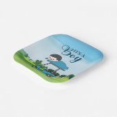 少年のためのゴルフベビーシャワー ペーパープレート (傾斜あり)