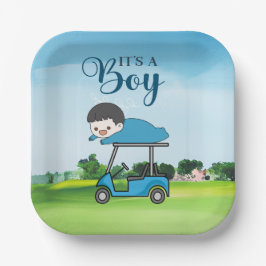 少年のためのゴルフベビーシャワー ペーパープレート
