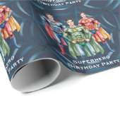 少年のためのスーパーヒーロー誕生日パーティー ラッピングペーパー (ロールコーナー)
