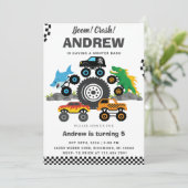 少年のためのパーソナルモンスタートラック誕生日パーティー 招待状 (スタンド正面)