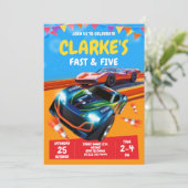 少年のためのファストカーレースパーティの招待状 招待状 (スタンド正面)