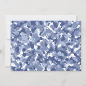 少年のためのブルーカモフラージベビーシャワー 招待状 (裏面)