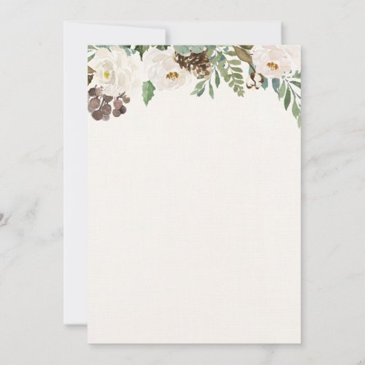 少年のための冬の緑のバプテスマ披露宴 招待状 (裏面)