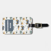 少年のための可愛いトラクターのパターン荷物タグ ラゲッジタグ (正面横)