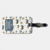 少年のための可愛いトラクターのパターン荷物タグ ラゲッジタグ (裏面横)