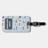 少年のための可愛いトラクターのパターン荷物タグ ラゲッジタグ (正面横)