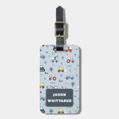 少年のための可愛いトラクターのパターン荷物タグ ラゲッジタグ (正面縦)