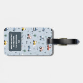 少年のための可愛いトラクターのパターン荷物タグ ラゲッジタグ (裏面横)