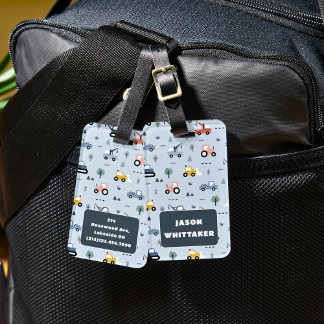 少年のための可愛いトラクターのパターン荷物タグ ラゲッジタグ