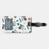 少年のための可愛いファームトラクターのパターン荷物タグ ラゲッジタグ (裏面横)