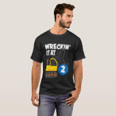 少年のための子供建築車誕生日2年 Tシャツ (正面フル)