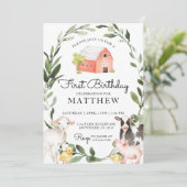 少年のための家畜類誕生日招待状 招待状 (スタンド正面)