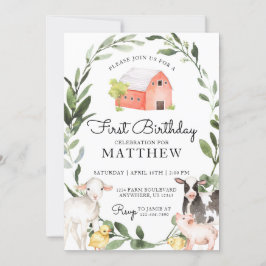 少年のための家畜類誕生日招待状 招待状