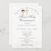 少年のための最初の聖餐式招待状 招待状 (正面/裏面)