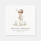 少年のための最初の聖餐式 スタンダードカクテルナプキン (正面)