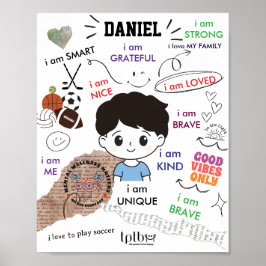 少年のための肯定のポスター（パーソナライズ） ポスター