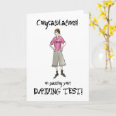 少年のための運転試験おめでとうカード カード (黄色い花)