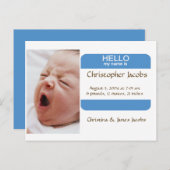 少年のための高い名札の誕生の発表 案内ポストカード (正面/裏面)