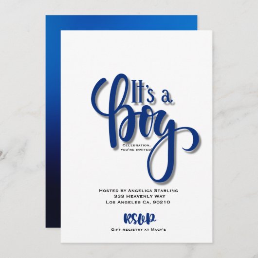 少年のアナウンスメントカードだ 案内状 (正面/裏面)