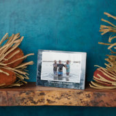 少年のキリスト教バプテスマ記念贈り物ブルー フォトプラーク (側面)