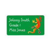 少年のゲッコトカゲ爬虫類名簿記ラベル ラベル (正面)