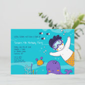 少年のシュノーケリング誕生日 招待状 (スタンド正面)