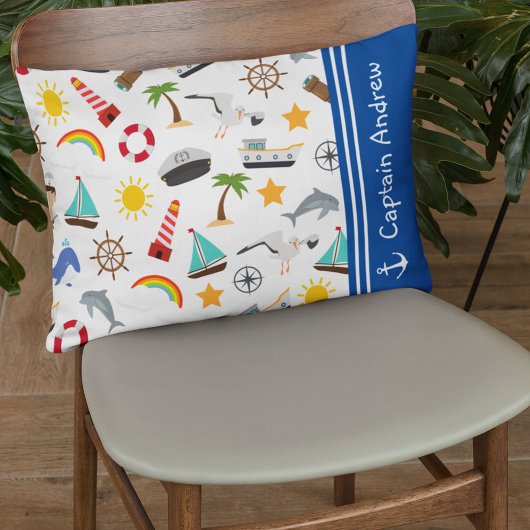 少年のセーラー船長航海の アクセントクッション