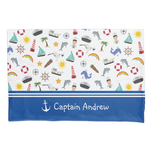 少年のセーラー船長航海の 枕カバー (正面)