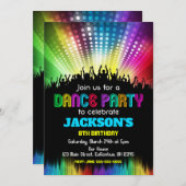 少年のダンスパーティー誕生日招待状 招待状 (正面/裏面)