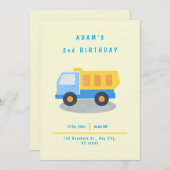 少年のトラックの誕生日 招待状 (正面/裏面)
