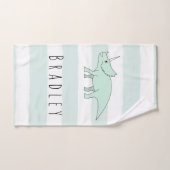 少年のドードルのトリケラトプス恐竜の名前の子供達 バスタオルセット (ハンドタオル)