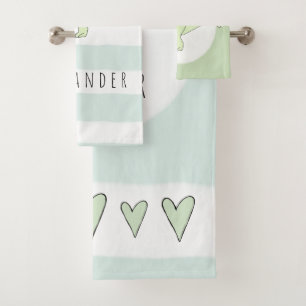 少年のドードルTレックス恐竜と名前の子供 バスタオルセット