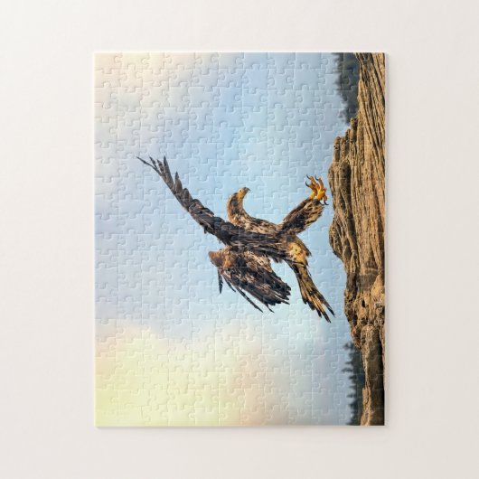 少年のハゲ・イーグルがその着陸技術を練習する。 ジグソーパズル (縦)