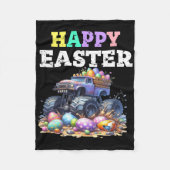 少年のハッピーイースターモンスタートラックイースターエッグトドル フリースブランケット (正面)