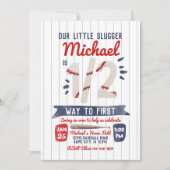 少年のハーフバースデーベースボールパーティー招待状 招待状 (正面)