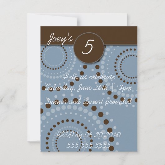 少年のバースデーパーティ招待状 招待状 (正面)