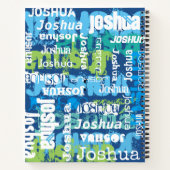 少年のパーソナライズされた名前をカスタムする ノートブック (裏面)