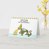 少年のパーソナライズされた誕生日 カード (黄色い花)